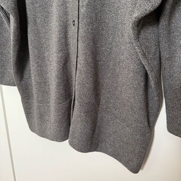 Vetta Sweater Cardigan Womens Sz XS Gray Oversized Knit Button Up Made in USA - Picture 3 of 13